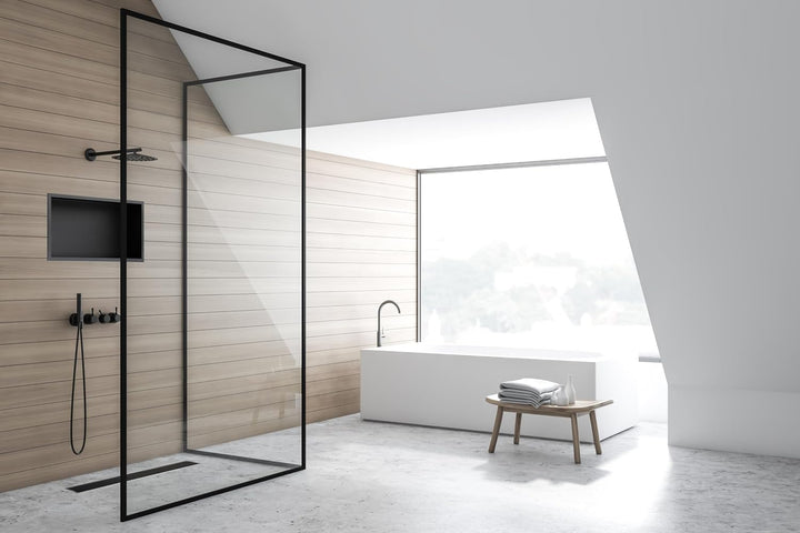 Balneo WALL-BOX ONE - Schwarz Nische Edelstahl - Schwarz Wandnische Dusche - Wasserdicht - Flexibler