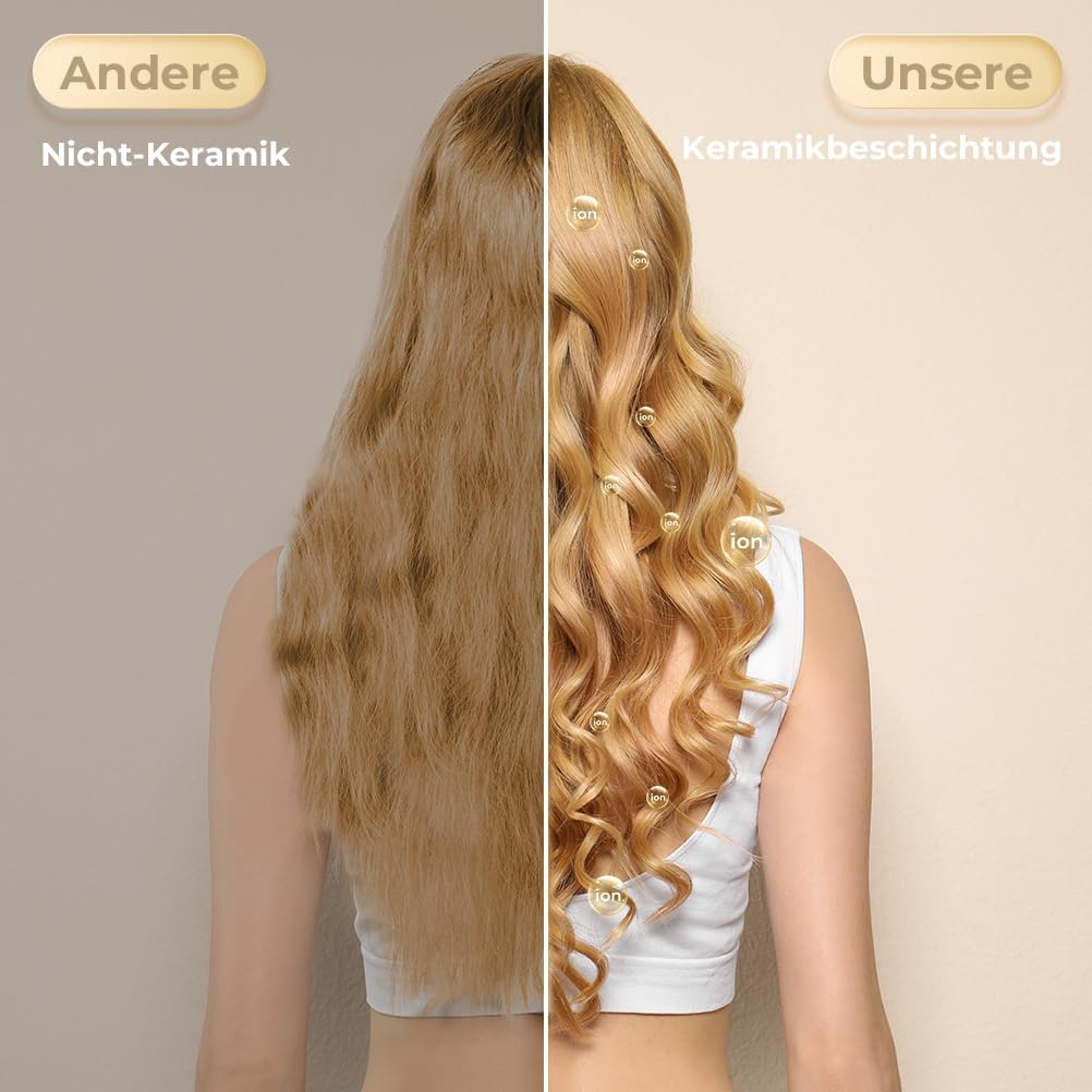 Lockenstab 5 in 1 mit Verschiedenen Aufsätzen Lockenwickler Set Grosse und Kleine Locken Keramikbesc