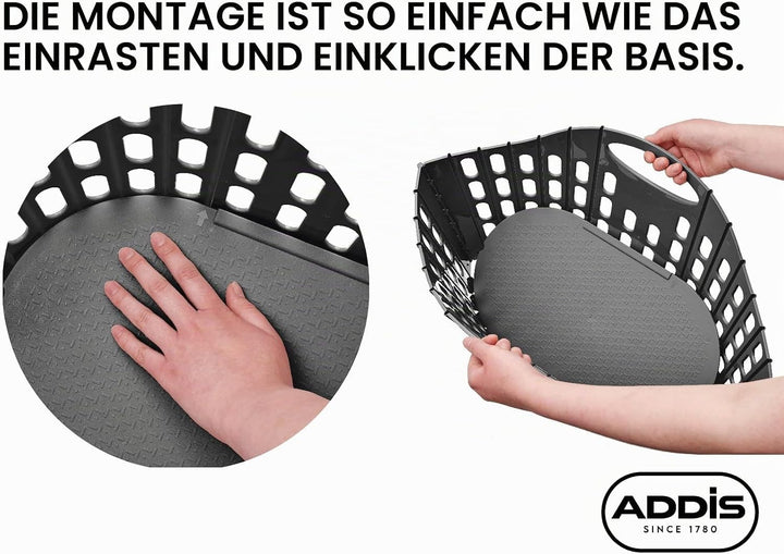 Addis Wäschekorb, zusammenklappbar, einfach zu verstauen, Pink, 38 l 38 Litre Rose Einzelbett, 38 Li