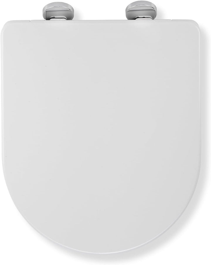 Croydex WL601522H Flexi-Fix Eyre D-förmiger WC-Sitz, passt nicht, rutscht nicht, langsam schliesst,
