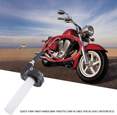 Motorrad Gasgriff Lenker, Fydun Quick Turn Twist Gasgriff mit Kabel für 4-Takt-Motorräder mit 70cc,