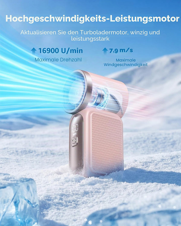 Gaiatop Tragbarer Mini-Handventilator, 6 Geschwindigkeiten, 16900 U/min, hohe Geschwindigkeit, persö