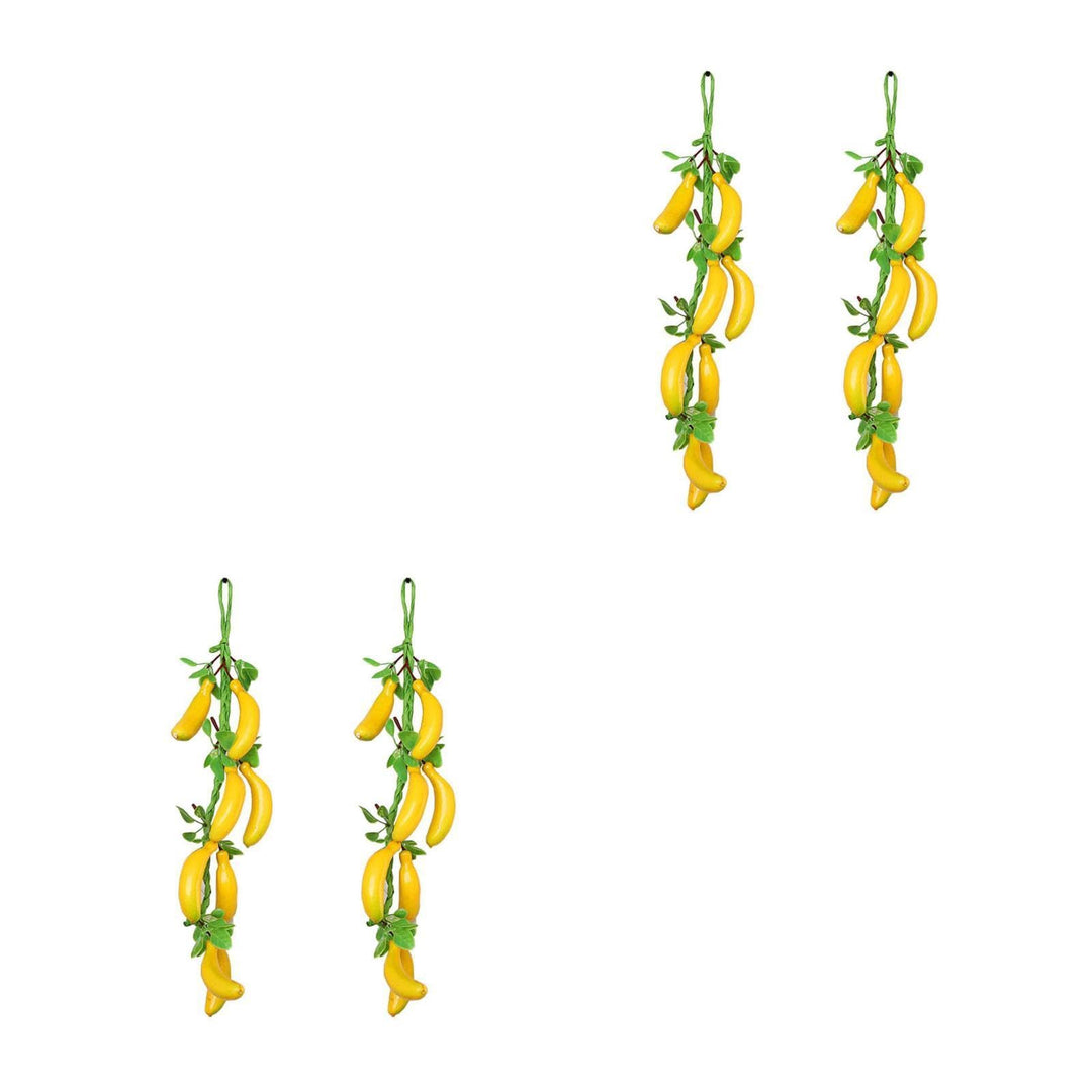 4 Stück Künstliche Bananen Hängespiesse - Simulierte Obstdekoration Für Fotografie Und Partys - Real
