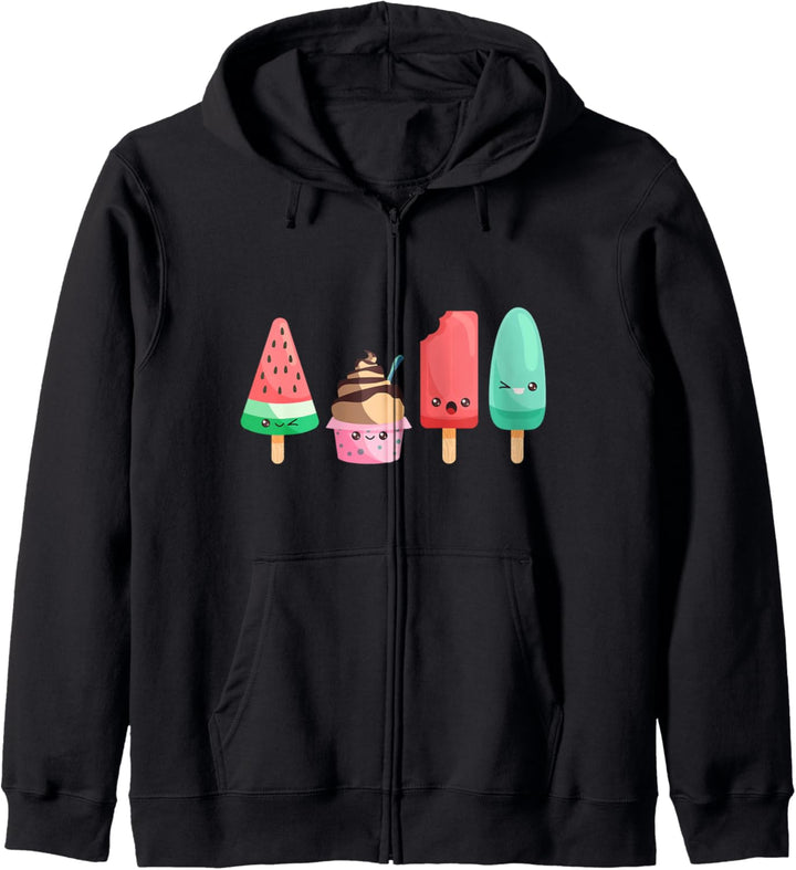 Eiscreme Softeis Eisbecher Früchte Sommer Fruchteis Motiv Kapuzenjacke
