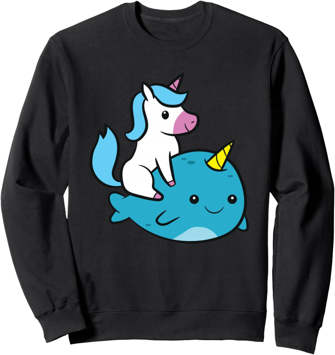 Niedlicher Narwal mit Einhorn-Motiv Sweatshirt