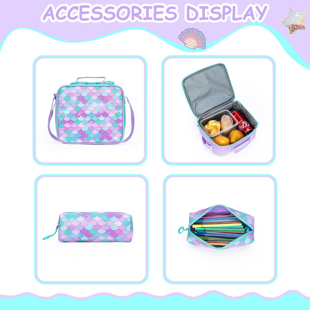 HTgroce 3pcs Kinder Trolley Rucksack Schultasche Schulranzen Mädchen schultrolleys Schulrucksack Rei