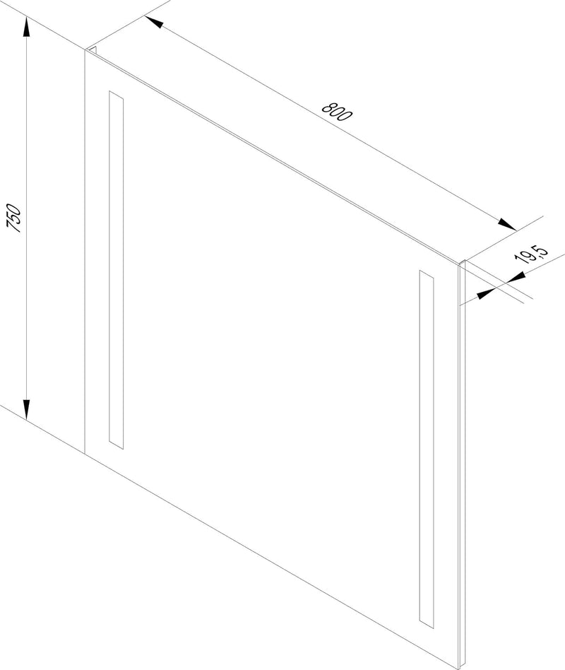 FACKELMANN LED Spiegel linear Mirrors/Wandspiegel mit LED-Beleuchtung und Ambientelicht/Masse (B x H