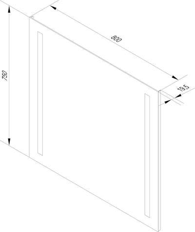FACKELMANN LED Spiegel linear Mirrors/Wandspiegel mit LED-Beleuchtung/Masse (B x H x T): ca. 80 x 75