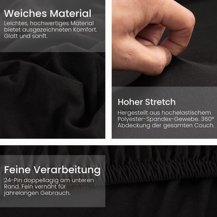 ShowyLive Sofa Überzug Ecksofa L Form Couch Überzug 2er Set Elastische Stretch mit 2 Stück Kissenbez