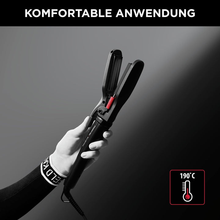 Rowenta x Karl Lagerfeld Looks Infinitos 9 in 1 CF422L- Haarglätter und Lockenstab, Lockenstab, heis