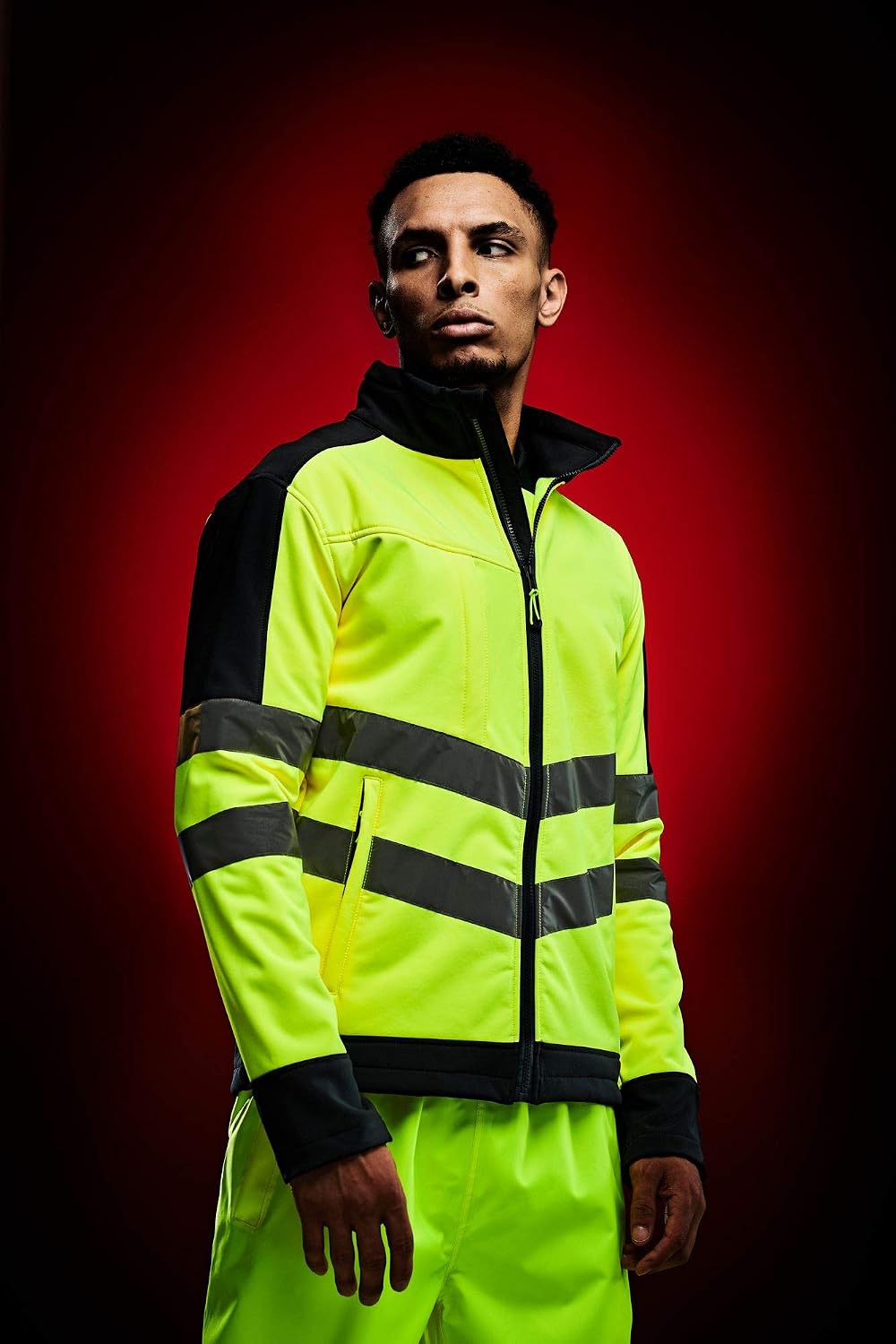 Regatta TRA625 5LV70 Professionelle Warnschutz-Softshelljacke, wasserdicht und atmungsaktiv, Orange/