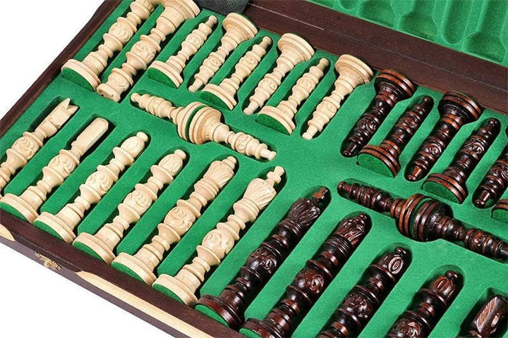 Master of Chess Galant Schachspiel aus Holz, handgeschnitzt, 58 x 58 cm, handgefertigt, extra grosse