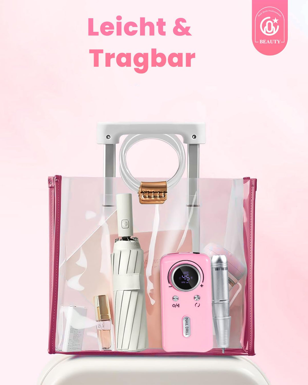 CozyZen Kabellose Nagelfeile Professionell: 45000 U/min Wiederaufladbare Elektrische Nagelfeile Set,