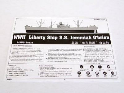 Trumpeter 05301 Modellbausatz S.S. Jeremiah O'Brien Liberty Ship