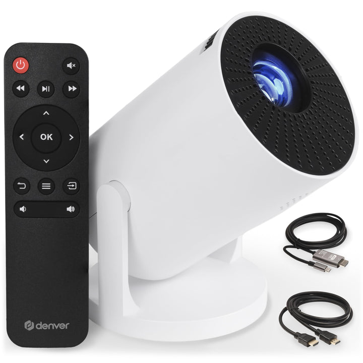 DENVER PR-1500 Mini Beamer, LED Projektor mit 120 ANSI Lumen, Unterstützt HD 720p, HDMI, USB & Bluet