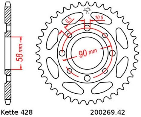 Kettensatz geeignet für Daelim VS 125 97-03 Kette RK 428 H 126 offen 14/42