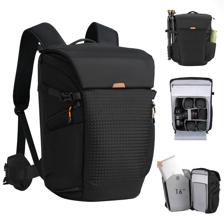 TARION Kamerarucksack Wasserdicht Professionelle Fotorucksack - Schwarz Gross Kamera Rucksack mit 16