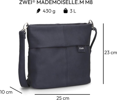 Zwei Damen Mademoiselle M8 Handbag Nubuk-ink, Nubuk-ink