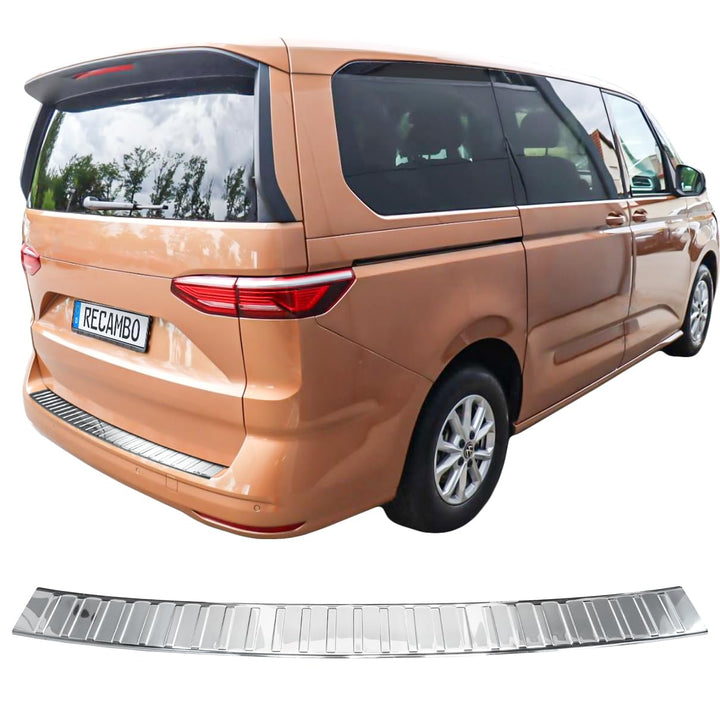RECAMBO Ladekantenschutz Edelstahl Hochglanz poliert, Chrom Look - kompatibel für VW T7 - Typ ST - B