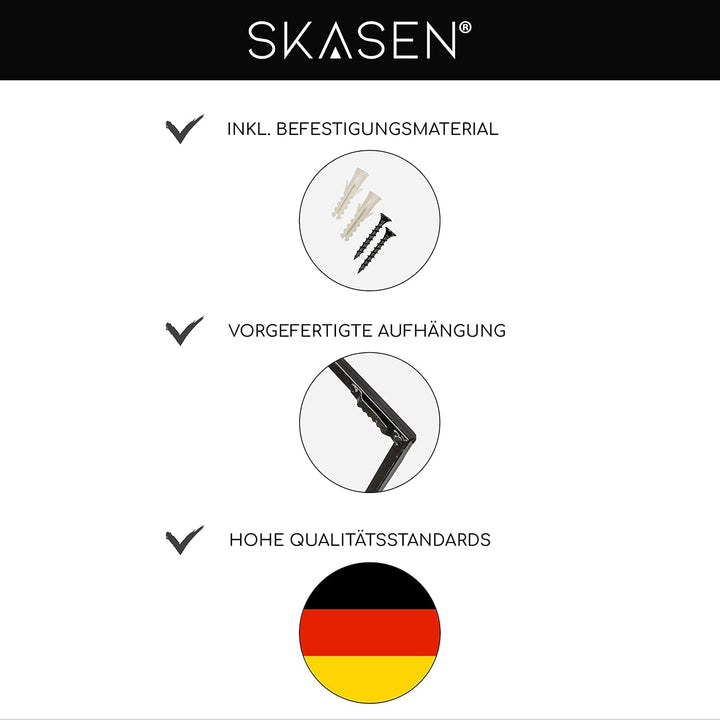 SKASEN® Wanddeko Metall, Wandbild Wohnzimmer, Deko Küche, Metallbild, 80x50cm, Inkl. Befestigungsmat