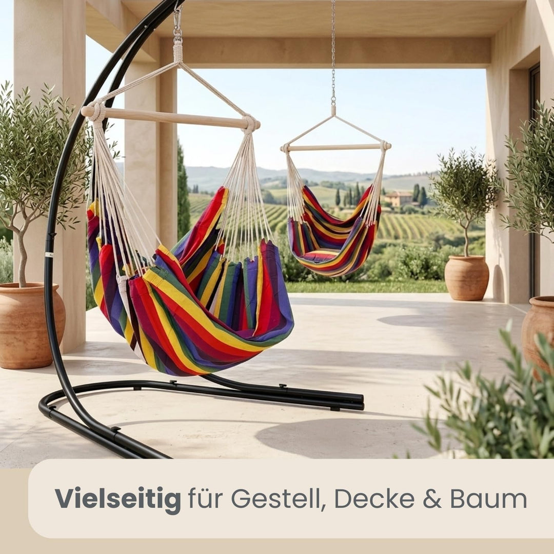 AMANKA XXL Hängesessel 185x130cm für Garten, Balkon & Terrasse - Schwebesessel Belastbar bis 150kg -