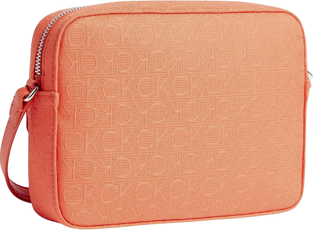 Calvin Klein Re-Lock Camera Bag W/Flap Jacquard Deep Orange