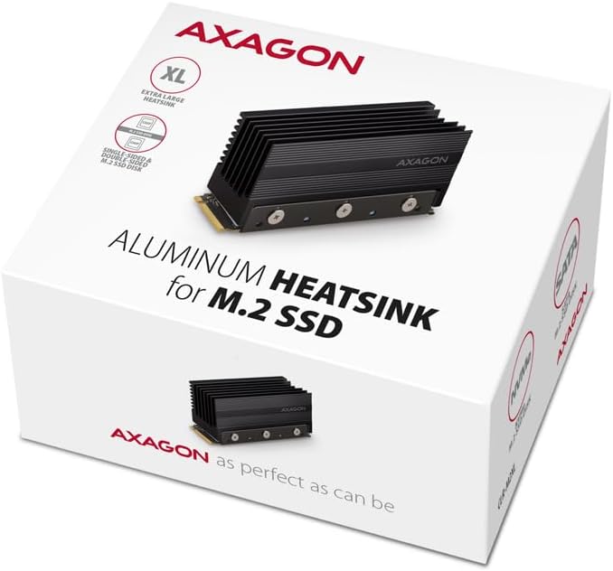 AXAGON CLR-M2XL passiv - M.2 SSD, 2280 - Aluminium-Heatspreader mit Kühlrippen
