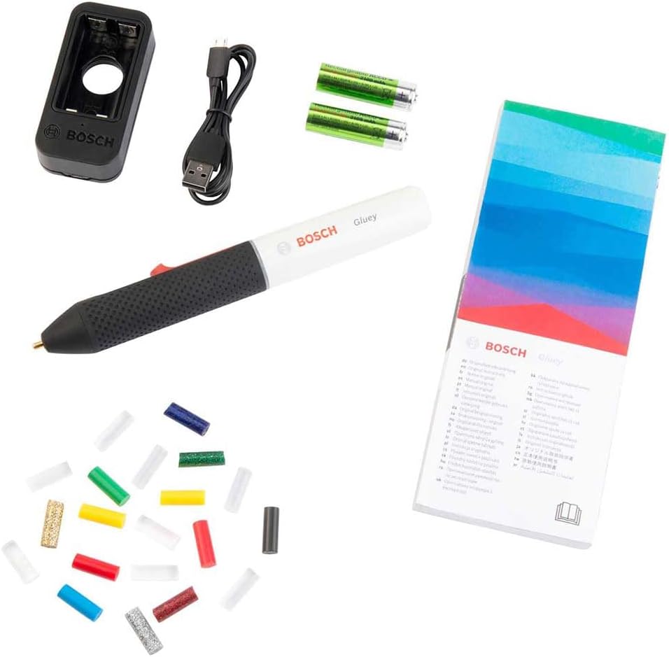Bosch Home and Garden Bosch Akku Heissklebestift Gluey Smoky Grey (mit 20 Klebesticks, im Karton) gr