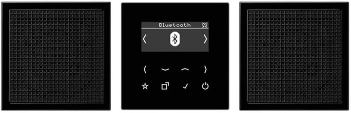 Jung Smart Radio DAB+ DABLS2BTSW Bluetooth-Set Stereo Radio 4011377172739 Schwarz mit 2 Lautsprecher