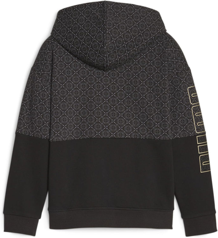 PUMA Mädchen Power Logo Love Colorblock Hoodie G Schweiss 140 Puma Schwarz, 140 Puma Schwarz