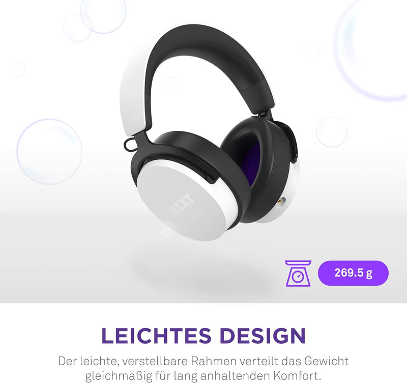 NZXT Kabelgebundenes PC-Gaming Relay-Headset – AP-WCB40-W2 - Hi-Res-Audio-zertifiziert – DTS Headpho