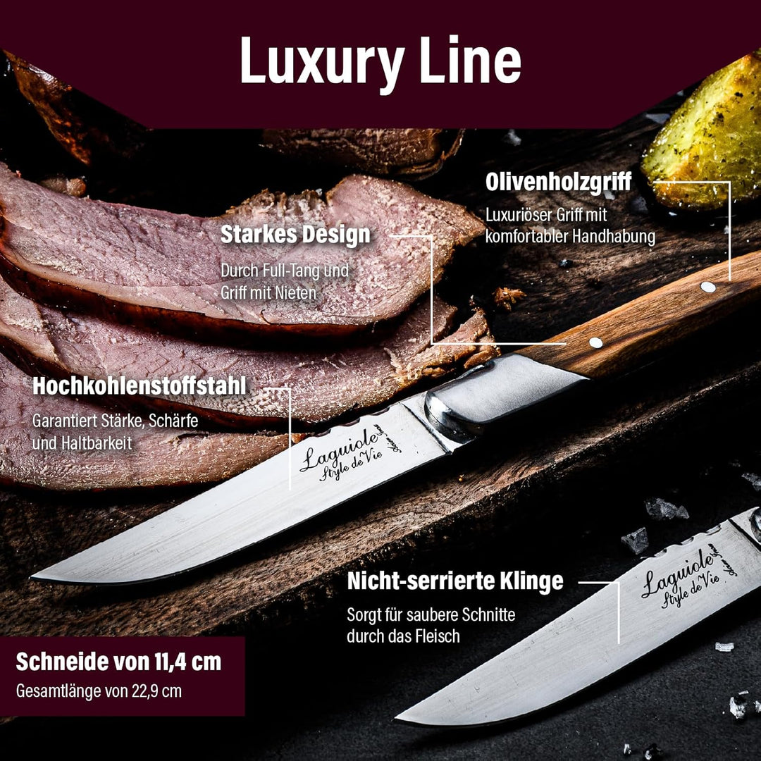 Laguiole Style de Vie Steakmesser Luxury Line, 6-teilig,