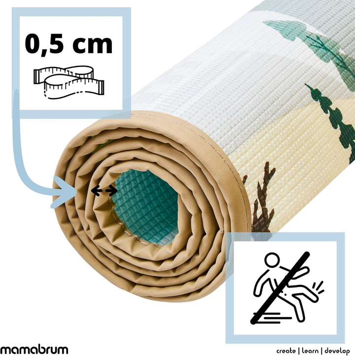 Mamabrum Baby Krabbel Matte Baby Teppich Spielmatte, 120 x 180 x 0.5 cm, ungiftig Bodenmatte Verdick