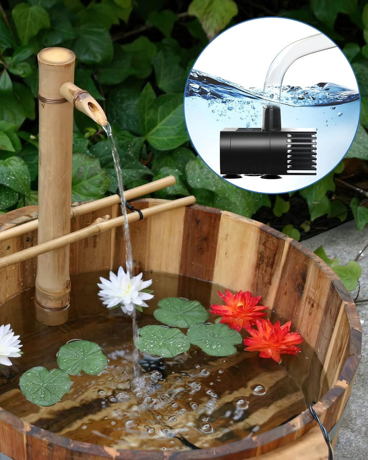 Biling 6W Solar Springbrunnen für aussen mit 3000mAh Batterie und Solarbrunnen für Draussen mit Filt