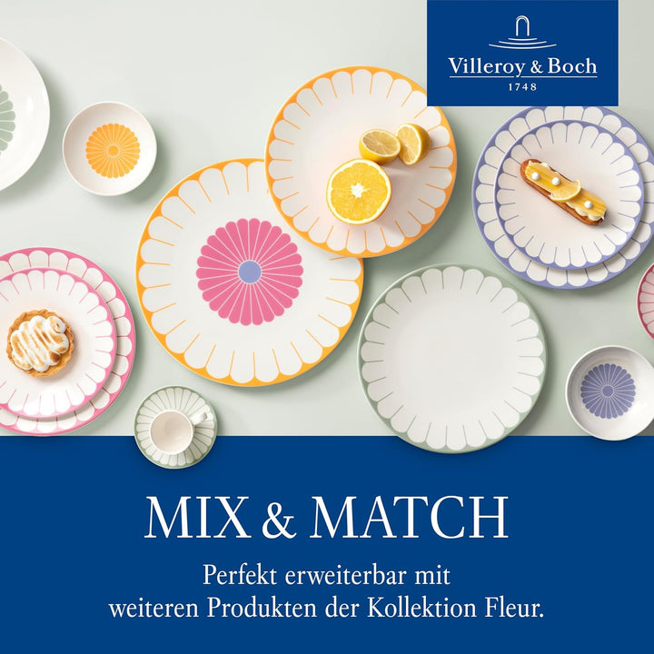 Villeroy & Boch - Fleur vert Frühstücksteller grün, Spülmaschinenfest, Mikrowellensicher, Desserttel