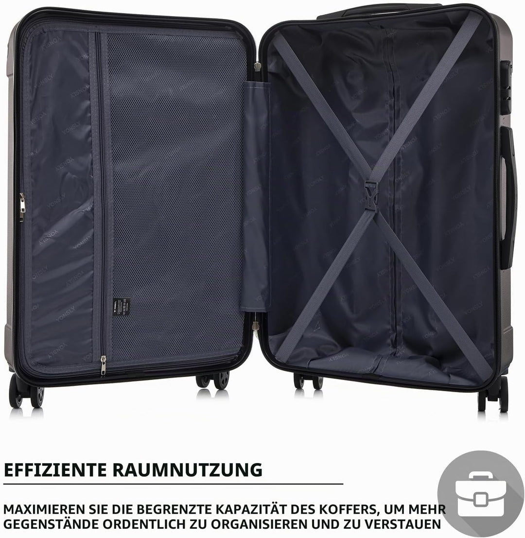 Koffer Suitcase Set, Trolley Reisekoffer, Rollkoffer Handgepäck, Kofferset, Gepäckset mit Rollen 360