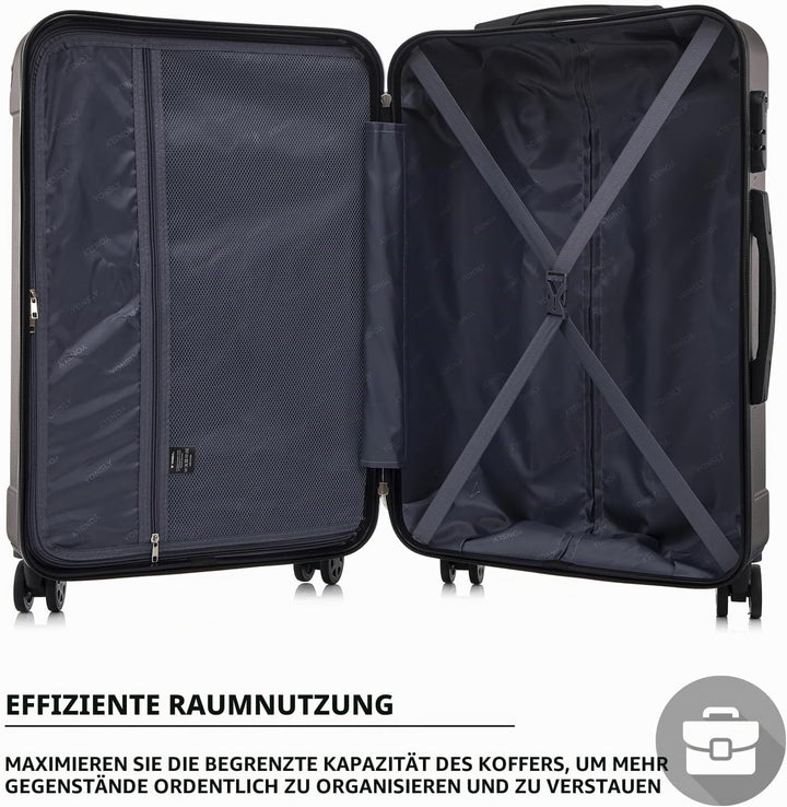 Koffer Suitcase Set, Trolley Reisekoffer, Rollkoffer Handgepäck, Kofferset, Gepäckset mit Rollen 360