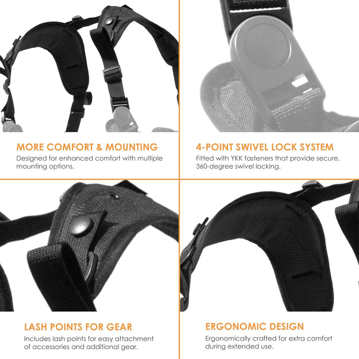 CivilianLab Covert Rg Anatomisches Schultergurtzeug Schwarz