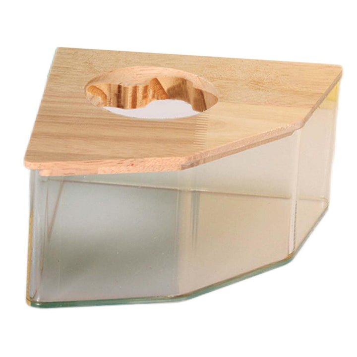 Milageto Hamster Sandbad Ecke, Hamster Toilette Klein, Transparenter 2-in-1 Bad & Toilettenschale au