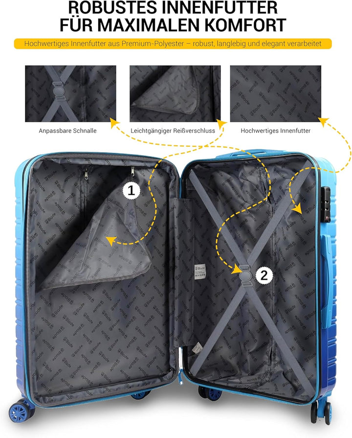 Blade Erweiterbares Handgepäck - Hartschalen Koffer Trolley - Leichter Reisekoffer Handgepäck aus AB