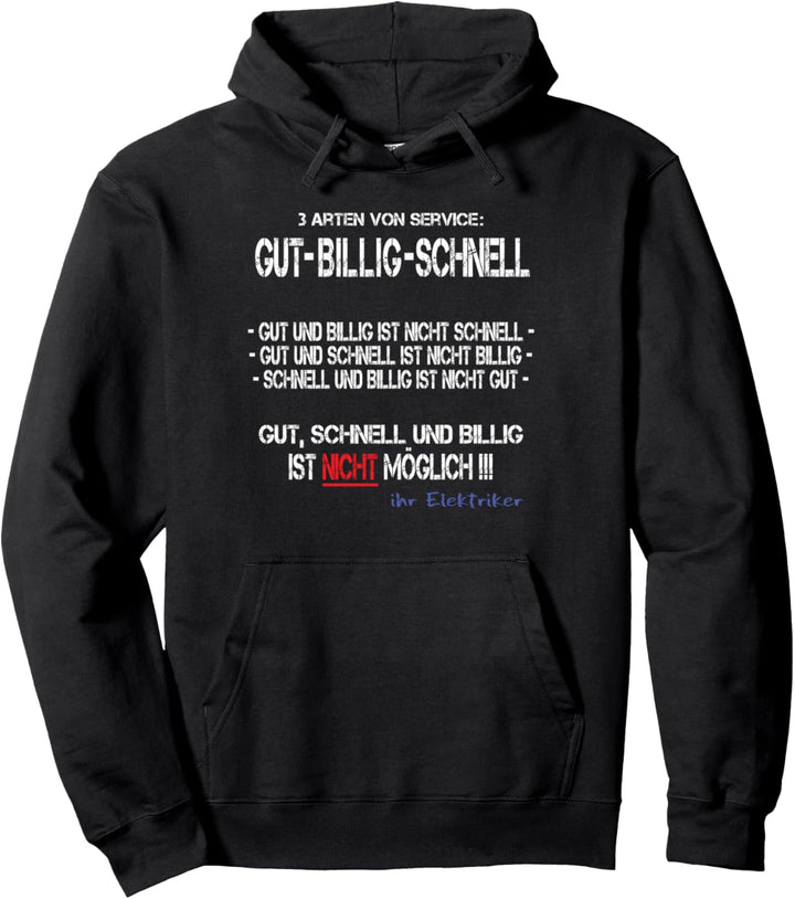 Lustiges Baustellen Design, Elektriker Spruch Pullover Hoodie