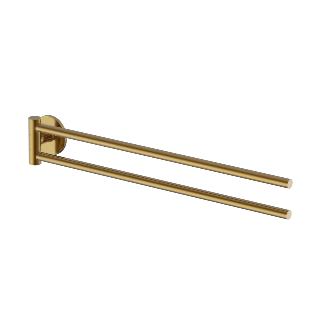Lenz Handtuchhalter Juna in Gold – 2 schwenkbare Arme, 40 cm – Mit Anti-Fingerabdruck Oberfläche – W