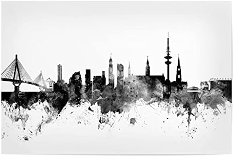 artboxONE Poster 120x80 cm Städte Skyline Hamburg hochwertiger Design Kunstdruck - Bild Hamburg Hamb