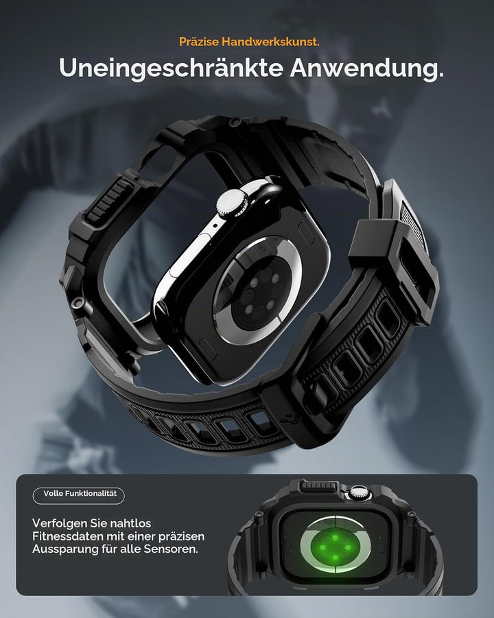 Spigen Rugged Armor Pro 2 Hülle mit Armband Kompatibel mit Apple Watch 11/10 42mm (2025/2024) - Matt