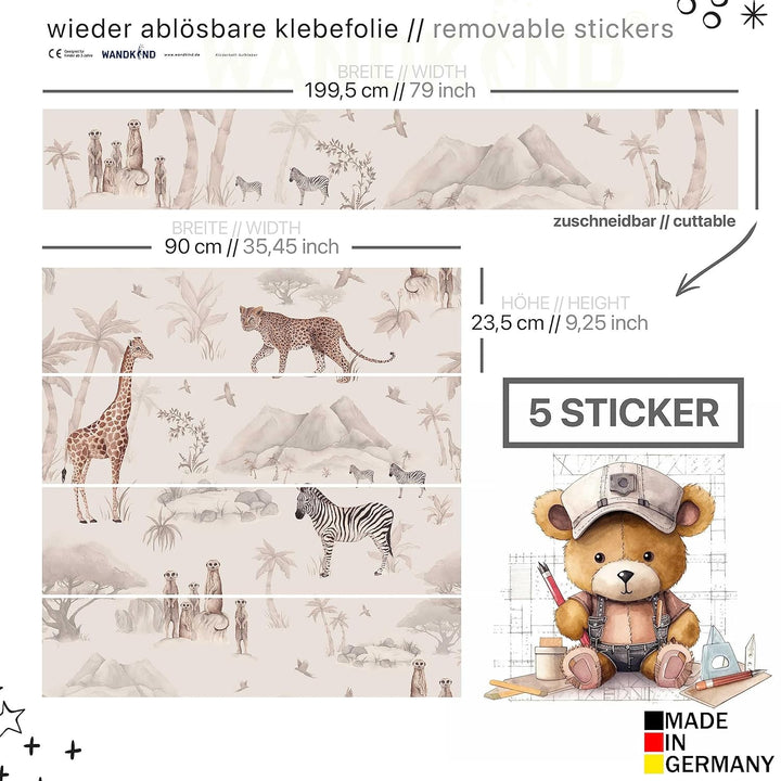 WANDKIND Aufkleber für IKEA KURA Kinderbett Hochbett Klebefolie Möbelfolie Sticker Kinderzimmer Safa