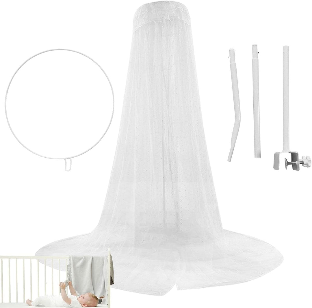Himmelständer für Kinderbett | Robuster, 5-stufiger Netzständer verstellbar | Babybetthimmel für Bab