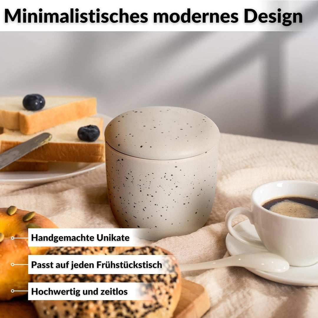DEKAZIA® Französische Butterdose Grau Wassergekühlt | Butterglocke, Butterfass, Französischer Butter