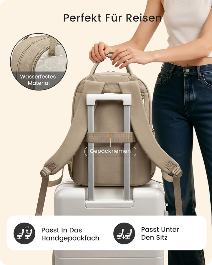 LOVEVOOK Rucksack Damen, 17.3 Zoll Laptop Schulrucksack Teenager mit Grossem Flaschenfach, Wasserdic