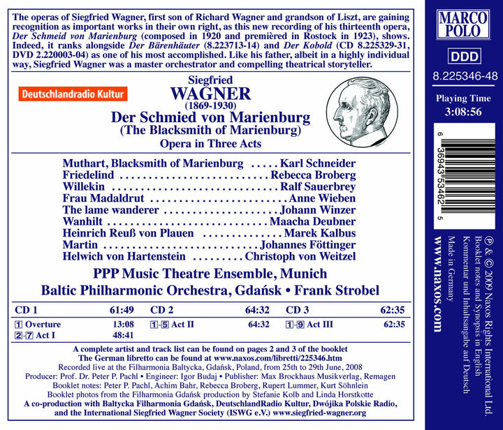 Der Schmied Von Marienburg, Audio-CD