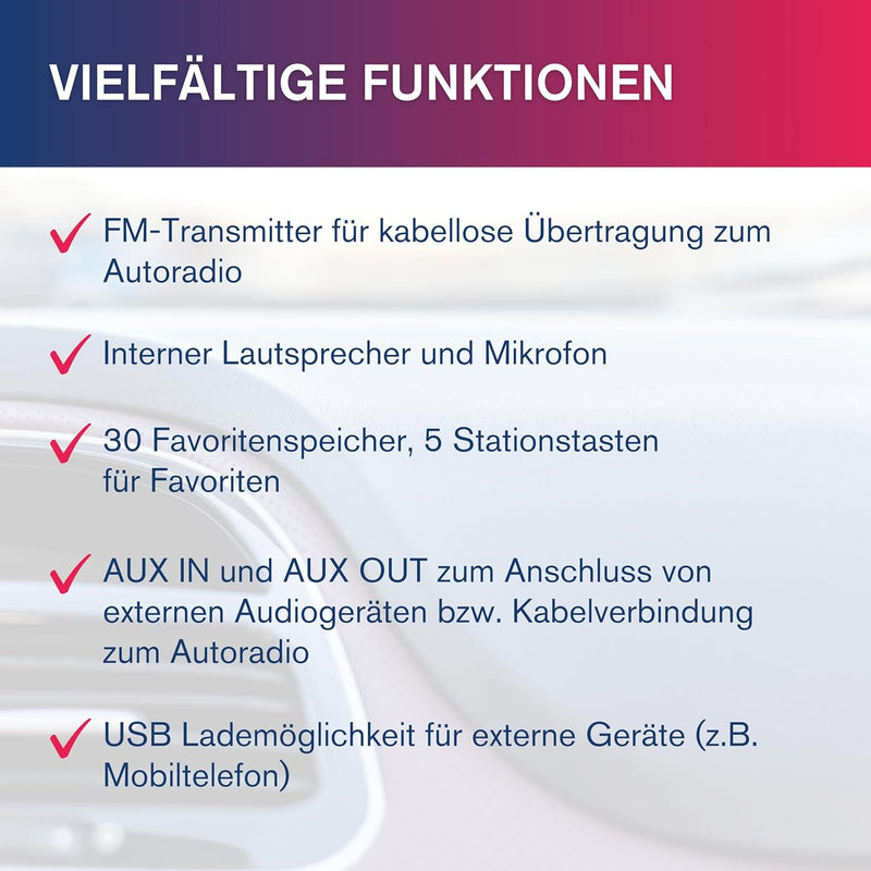 Albrecht DR 57 Adapter zum Aufrüsten von Auto-Radios, 27257, FM-Transmitter für DAB+ Sender und Blue